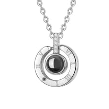 Load image into Gallery viewer, Round Shaped I LOVE YOU In 100 languages Projection Necklace For Memory Of LOVE